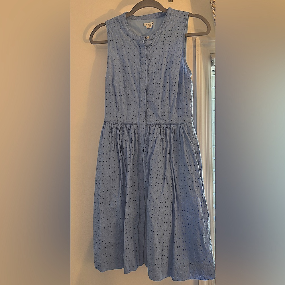 J.Crew Hydrangea Blue Eyelet Dress
